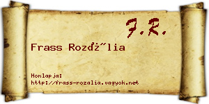Frass Rozália névjegykártya