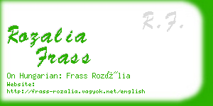 rozalia frass business card